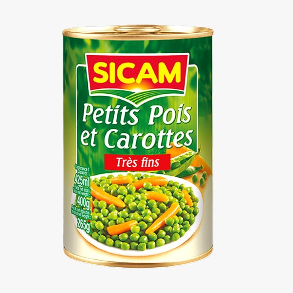 Green Peas And Carrots Sicam 400g